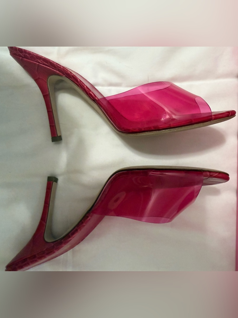 Paris Texas Pink Transparent Mule Heels